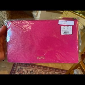 Barney’s New York Pink Leather Cosmetic Bag